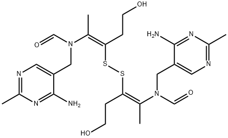 Formamide, N,N'-[dithiobis[2-(2-hydroxyethyl)-1-methyl-2,1-ethenediyl]]bis[N-[(4-amino-2-methyl-5-pyrimidinyl)methyl]-, (Z,Z)- (9CI) 구조식 이미지