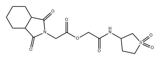 2H-Isoindole-2-acetic acid, octahydro-1,3-dioxo-, 2-oxo-2-[(tetrahydro-1,1-dioxido-3-thienyl)amino]ethyl ester Structure