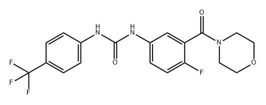 Urea, N-[4-fluoro-3-(4-morpholinylcarbonyl)phenyl]-N'-[4-(trifluoromethyl)phenyl]- Structure