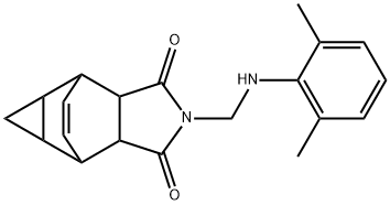 2-{[(2,6-Dimethylphenyl)amino]methyl}hexahydro-4,6-ethenocyclopropa[f]isoindole-1,3(2H,3aH)-dione Structure