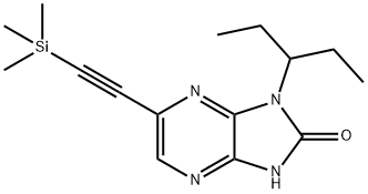 2H-Imidazo[4,5-b]pyrazin-2-one, 1-(1-ethylpropyl)-1,3-dihydro-6-[2-(trimethylsilyl)ethynyl]- Structure