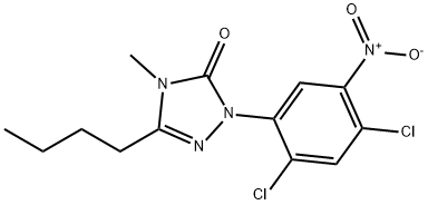 3H-1,2,4-Triazol-3-one, 5-butyl-2-(2,4-dichloro-5-nitrophenyl)-2,4-dihydro-4-methyl- Structure