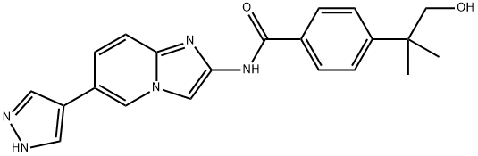 Benzamide, 4-(2-hydroxy-1,1-dimethylethyl)-N-[6-(1H-pyrazol-4-yl)imidazo[1,2-a]pyridin-2-yl]- Structure