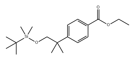Benzoic acid, 4-[2-[[(1,1-dimethylethyl)dimethylsilyl]oxy]-1,1-dimethylethyl]-, ethyl ester 구조식 이미지