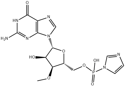 Guanosine, 3'-O-methyl-, 5'-(hydrogen P-1H-imidazol-1-ylphosphonate) Structure