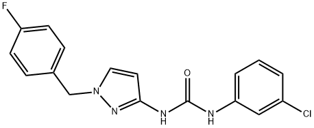 1-(3-Chlorophenyl)-3-(1-(4-fluorobenzyl)-1H-pyrazol-3-yl)urea Structure