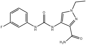 1-Ethyl-4-(3-(3-fluorophenyl)ureido)-1H-pyrazole-3-carboxamide Structure