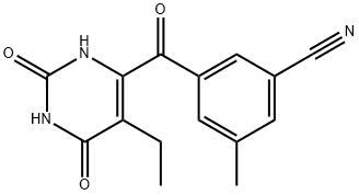 Benzonitrile, 3-[(5-ethyl-1,2,3,6-tetrahydro-2,6-dioxo-4-pyrimidinyl)carbonyl]-5-methyl- Structure