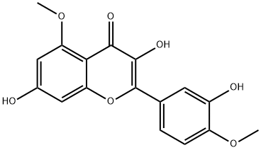 4H-1-Benzopyran-4-one, 3,7-dihydroxy-2-(3-hydroxy-4-methoxyphenyl)-5-methoxy- 구조식 이미지