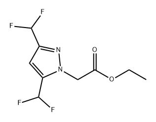 1H-Pyrazole-1-acetic acid, 3,5-bis(difluoromethyl)-, ethyl ester 구조식 이미지