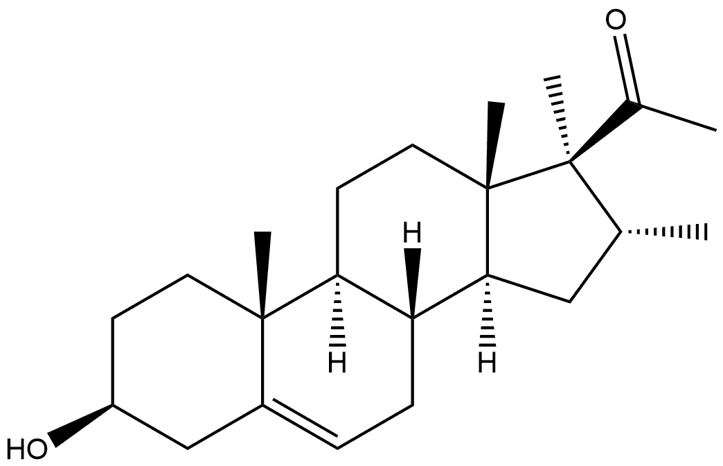 Pregn-5-en-20-one, 3-hydroxy-16,17-dimethyl-, (3β,16α)- (9CI) Structure