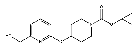 1-Piperidinecarboxylic acid, 4-[[6-(hydroxymethyl)-2-pyridinyl]oxy]-, 1,1-dimethylethyl ester Structure