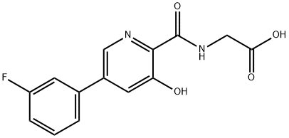 Glycine, N-[[5-(3-fluorophenyl)-3-hydroxy-2-pyridinyl]carbonyl]- Structure