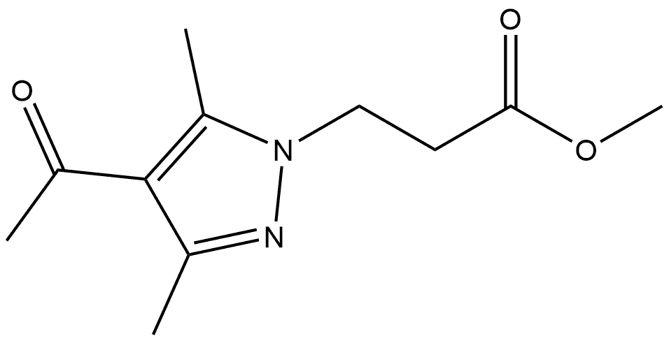 Methyl 4-acetyl-3,5-dimethyl-1H-pyrazole-1-propanoate Structure