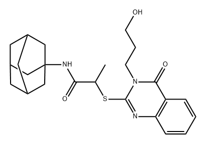 Propanamide, 2-[[3,4-dihydro-3-(3-hydroxypropyl)-4-oxo-2-quinazolinyl]thio]-N-tricyclo[3.3.1.13,7]dec-1-yl- Structure