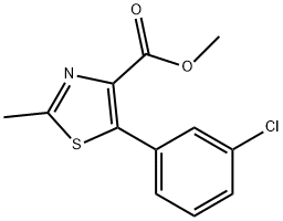 4-Thiazolecarboxylic acid, 5-(3-chlorophenyl)-2-methyl-, methyl ester Structure