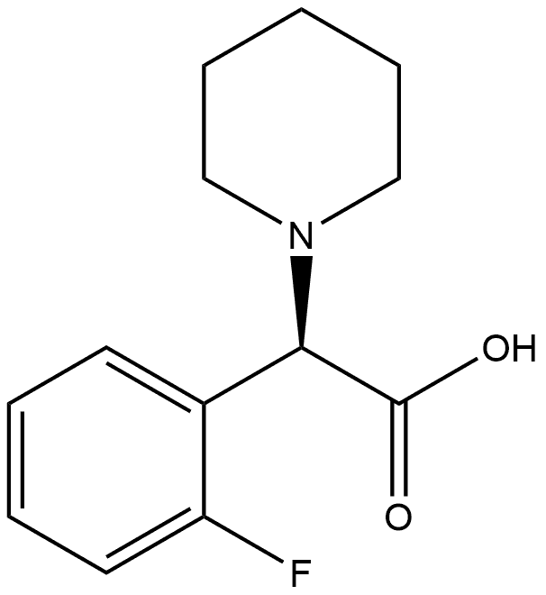 1-Piperidineacetic acid, α-(2-fluorophenyl)-, (αR)- Structure
