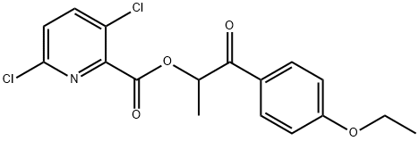 2-Pyridinecarboxylic acid, 3,6-dichloro-, 2-(4-ethoxyphenyl)-1-methyl-2-oxoethyl ester Structure