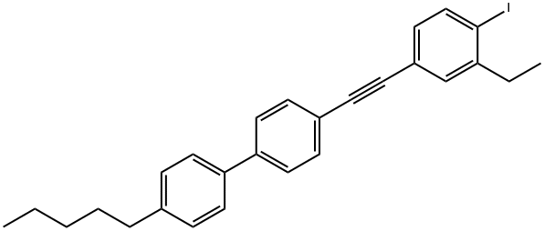 1,1'-Biphenyl, 4-[2-(3-ethyl-4-iodophenyl)ethynyl]-4'-pentyl- Structure