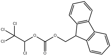 Carbonic acid, 9H-fluoren-9-ylmethyl 1,2,2,2-tetrachloroethyl ester 구조식 이미지