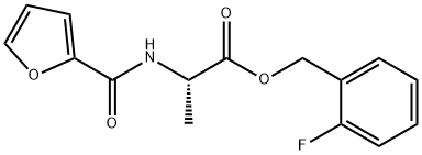 Alanine, N-(2-furanylcarbonyl)-, (2-fluorophenyl)methyl ester Structure