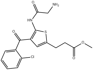 2-Thiophenepropanoic acid, 5-[(2-aminoacetyl)amino]-4-(2-chlorobenzoyl)-, methyl ester Structure