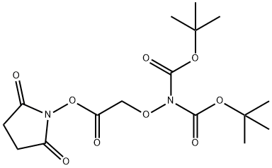 Acetic acid, 2-[[bis[(1,1-dimethylethoxy)carbonyl]amino]oxy]-, 2,5-dioxo-1-pyrrolidinyl ester Structure