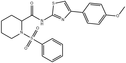 2-Piperidinecarboxamide, N-[4-(4-methoxyphenyl)-2-thiazolyl]-1-(phenylsulfonyl)- 구조식 이미지