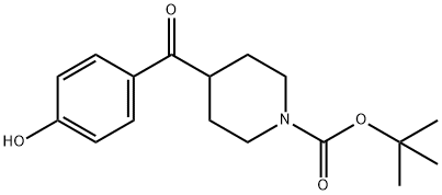 1-Piperidinecarboxylic acid, 4-(4-hydroxybenzoyl)-, 1,1-dimethylethyl ester Structure