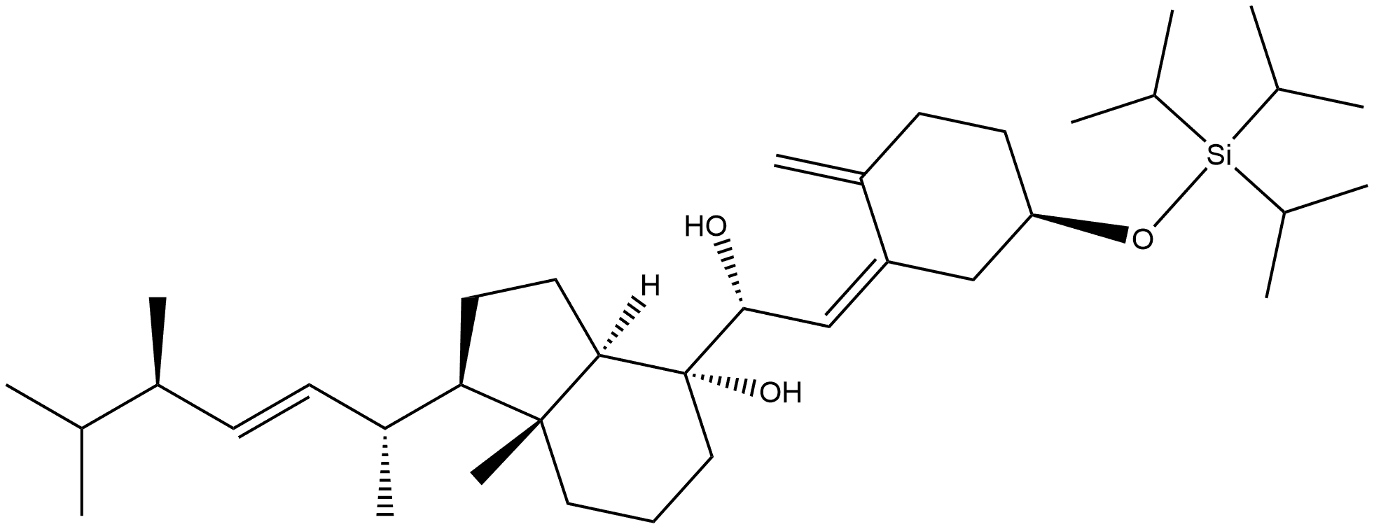 9,10-Secoergosta-5,10(19),22-triene-7,8-diol, 3-[[tris(1-methylethyl)silyl]oxy]-, (3β,5Z,7R,8α,22E)- (9CI) Structure