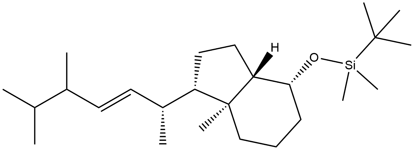 Silane, (1,1-dimethylethyl)dimethyl[[octahydro-7a-methyl-1-(1,4,5-trimethyl-2-hexenyl)-1H-inden-4-yl]oxy]-, [1R-[1α(1R*,2E,4R*),3aβ,4α,7aα]]- (9CI) Structure