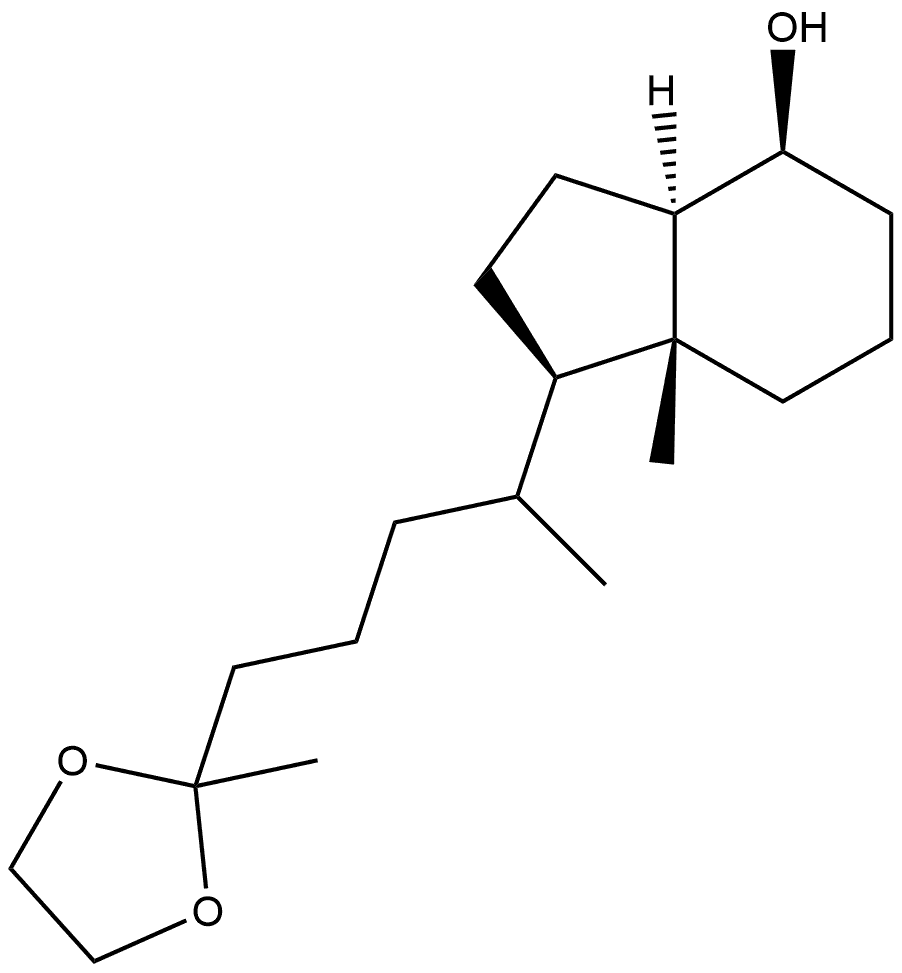 1H-Inden-4-ol, octahydro-7a-methyl-1-[1-methyl-4-(2-methyl-1,3-dioxolan-2-yl)butyl]-, [1R-[1α(R*),3aβ,4α,7aα]]- (9CI) 구조식 이미지