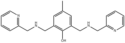 Phenol, 4-methyl-2,6-bis[[(2-pyridinylmethyl)amino]methyl]- Structure