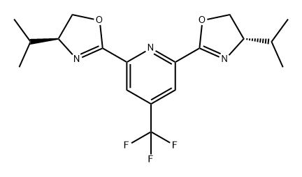 Pyridine, 2,6-bis[(4S)-4,5-dihydro-4-(1-methylethyl)-2-oxazolyl]-4-(trifluoromethyl)- Structure