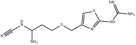 N-[4-[[[3-Amino-3-(cyanoamino)propyl]thio]methyl]-2-thiazolyl]guanidine Structure