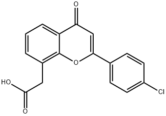 2-(2-(4-Chlorophenyl)-4-oxo-4H-chromen-8-yl)acetic acid 구조식 이미지
