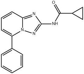 Cyclopropanecarboxam?ide,?N-?(5-?phenyl[1,?2,?4]?triazolo[1,?5-?a]?pyridin-?2-?yl)?- 구조식 이미지