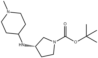 1,1-Dimethylethyl (3S)-3-[(1-methyl-4-piperidinyl)amino]-1-pyrrolidinecarboxylate Structure