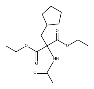 Propanedioic acid, 2-(acetylamino)-2-(cyclopentylmethyl)-, 1,3-diethyl ester Structure