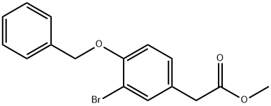 Benzeneacetic acid, 3-bromo-4-(phenylmethoxy)-, methyl ester 구조식 이미지