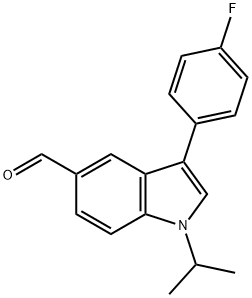 1H-Indole-5-carboxaldehyde, 3-(4-fluorophenyl)-1-(1-methylethyl)- 구조식 이미지