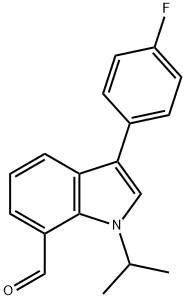 1H-Indole-7-carboxaldehyde, 3-(4-fluorophenyl)-1-(1-methylethyl)- 구조식 이미지