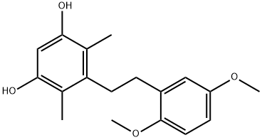 1,3-Benzenediol, 5-[2-(2,5-dimethoxyphenyl)ethyl]-4,6-dimethyl- Structure