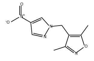 Isoxazole, 3,5-dimethyl-4-[(4-nitro-1H-pyrazol-1-yl)methyl]- Structure