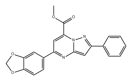 Pyrazolo[1,5-a]pyrimidine-7-carboxylic acid, 5-(1,3-benzodioxol-5-yl)-2-phenyl-, methyl ester Structure