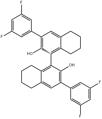 (R)-3,3'-Bis(3,5-difluorophenyl)-5,5',6,6',7,7',8,8'-octahydro-1,1'-bi-2,2'-naphthol Structure