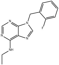 N-Ethyl-9-(2-fluorobenzyl)-9H-purin-6-amine 구조식 이미지