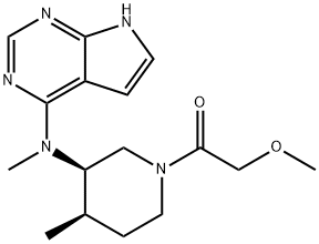 Ethanone, 2-methoxy-1-[(3R,4R)-4-methyl-3-(methyl-7H-pyrrolo[2,3-d]pyrimidin-4-ylamino)-1-piperidinyl]- Structure