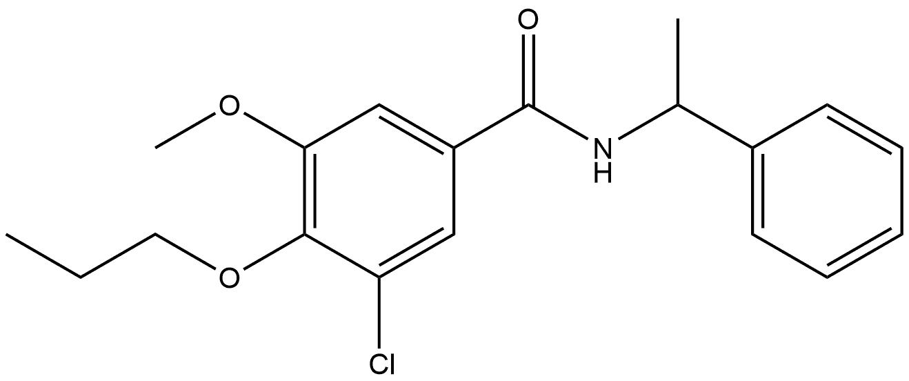 3-Chloro-5-methoxy-N-(1-phenylethyl)-4-propoxybenzamide Structure