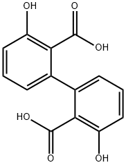 [1,1'-Biphenyl]-2,2'-dicarboxylic acid, 3,3'-dihydroxy- Structure